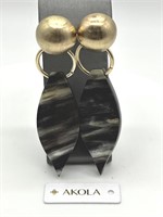 Akola Fine Gold Tone Bone Boho Style Earrings