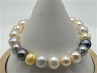 Genuine Cultured Colorful Pearl Bracelet