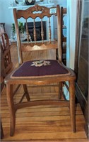 Antique Chair w/needlepoint seat