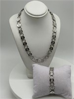 Vintage SAC Silver Tone Necklace Set