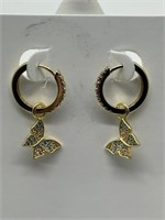 Sterling Gold Vermeil Butterfly Earrings