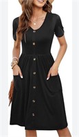 MOLERANI Summer Dress with buttons black med