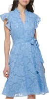 Jessica Howard Womens Midi Ruffle Sleeve Dress