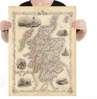 Old Map Of Scotland 30"x40"