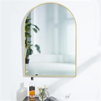 Beautypeak Arched Wall Mirror -- 20x30'' Gold