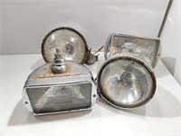 (4) Vintage Automotive Headlights