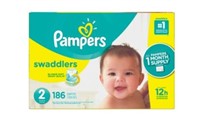 Pampers Swaddlers Diapers Size 2 186 Count