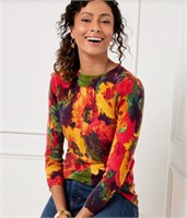 Talbots  Audrey Floral Cashmere Sweater - Small