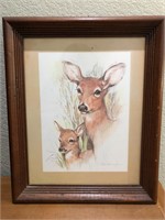Vintage Paul Whitney Hunter "Deer and Fawn" Print