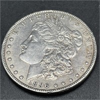 Antique 1896 Morgan US Silver Dollar