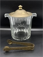 Vintage Italian Art Deco Glass Ice Bucket Set