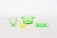 Vintage Green & Yellow Vaseline/Uranium Glass