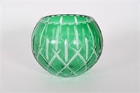 Vintage Gorham Green Cut to Clear Crystal Bowl