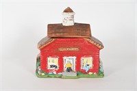 Vintage Ceramic School House Cookie Jar