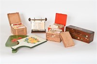 Vintage Recipe Boxes, Tole Painted Cutting Boards