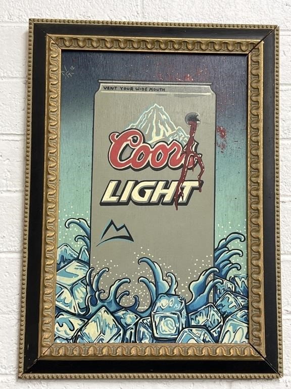 Cord Light Beer Sign Painted on wood Framed