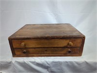 Antique spool two drawer chest