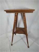 Hardwood spindle footed side table