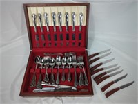 Plated silverware set & 8 quickut knives