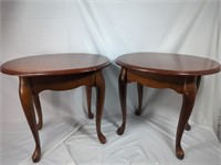 Pair of wood end tables