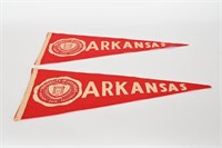 Vintage UA Arkansas College  Felt Pennants