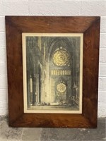 The Rose Windows Rheims Cathedral Lithograph