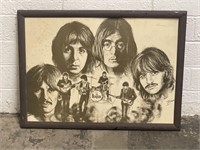 Vintage Framed Beatles Lithograph