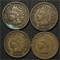 1900, 1902, 1903, 1904 Indian Head Cents