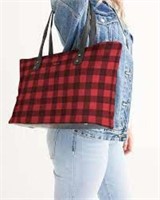 Buffalo Plaid Tote Bag With Shoulder Strap