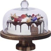 Gala Houseware Clear Glass Cake Stand and Cover