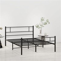 JUISSANO Metal Bed Frame with Headboard No Box