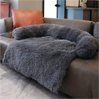 Plush Dog Bed & Sofa Cover, Gray