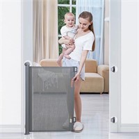 Punch-Free Retractable Baby Gate-Grey