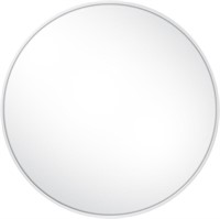 Round Mirror, 20-Inch Diameter, Silver