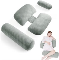 4PCS Body Support Maternity Pillow Set, Gray
