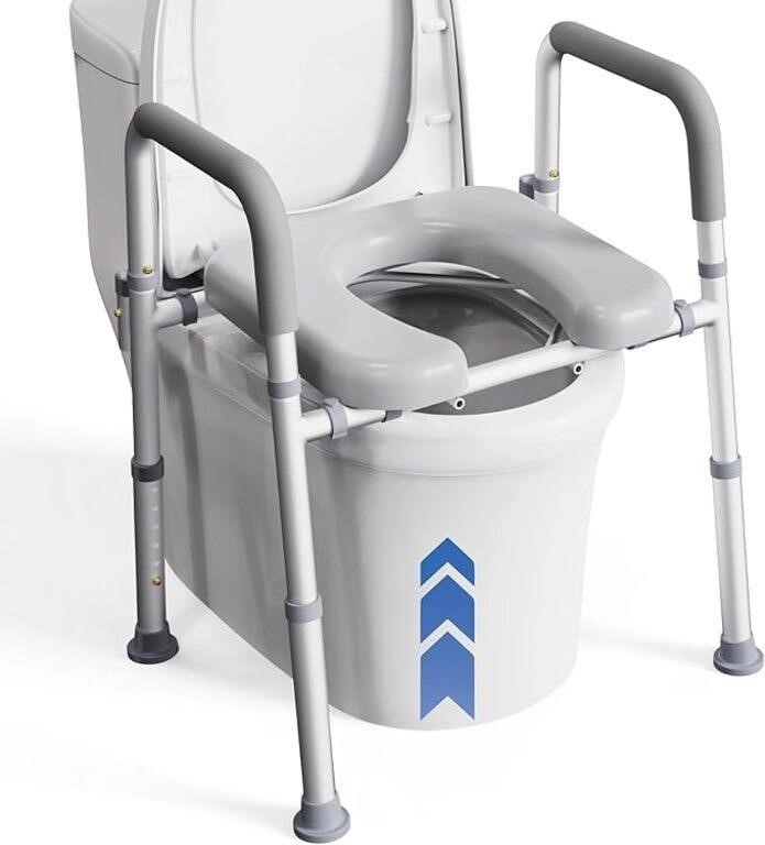 Raised Toilet Seat with Handles for Elderly