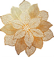 $20  Gold Placemats Set  8 Flower Shaped  46cm