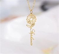 *Flower Name Necklace Women