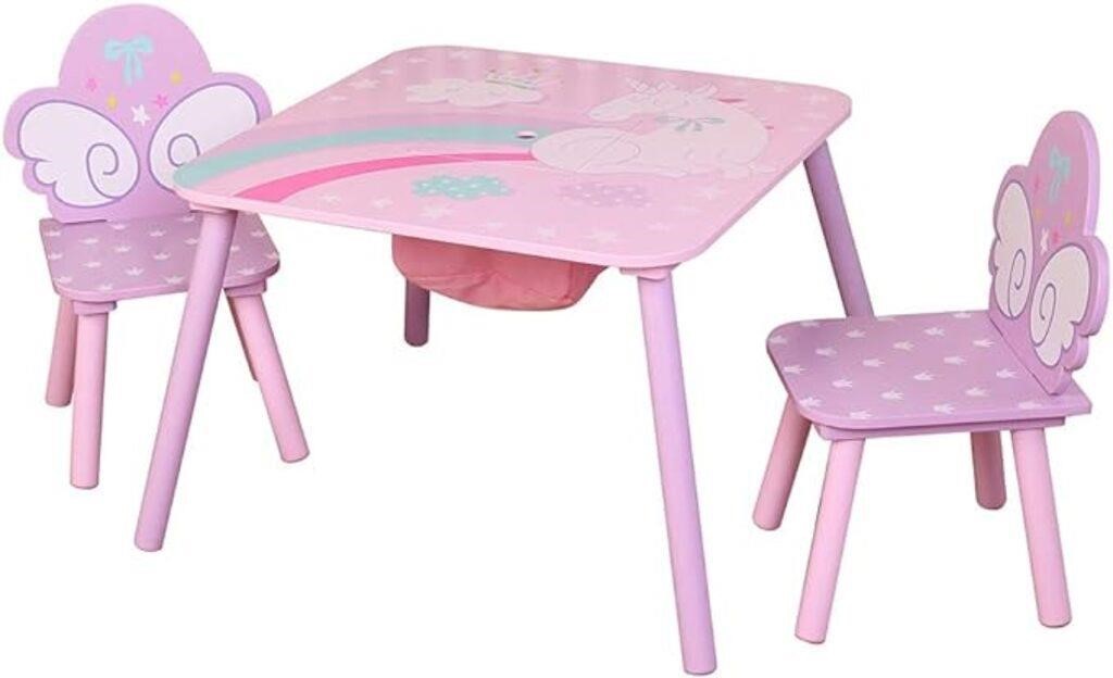 Unicorn Toddler Table and Chair Set, Pink