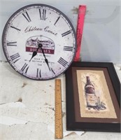 Chateau Canet Wall Clock & Picture