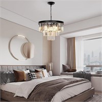 Black Crystal Chandelier-19"