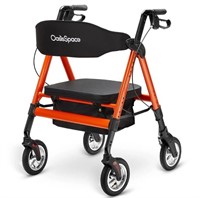 450LBS Capacity Bariatric Rollator Walker, Orange