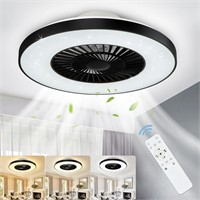 $144  40W LED Dimmable Ceiling Fans  23 In-Black