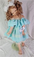 24" Porcelain Doll W/Stand