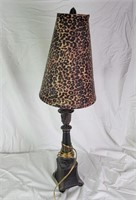 Metal Lamp With Cheetah Print Shade