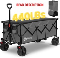 $150  Sekey 48'L Foldable Wagon  440lbs Cap  Gray