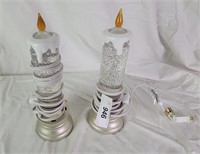 2 Light And Glitter Candles