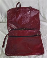 Maroon Leather Computer Bag