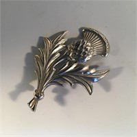 STERLING SILVER THISTLE BROOCH