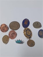 Lot of Various Pins and Tokens